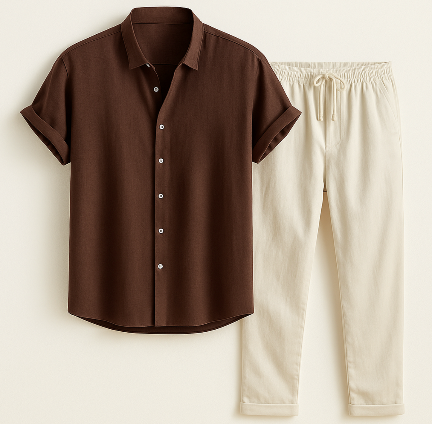 Herren Baumwoll-Leinen Sommer-Set