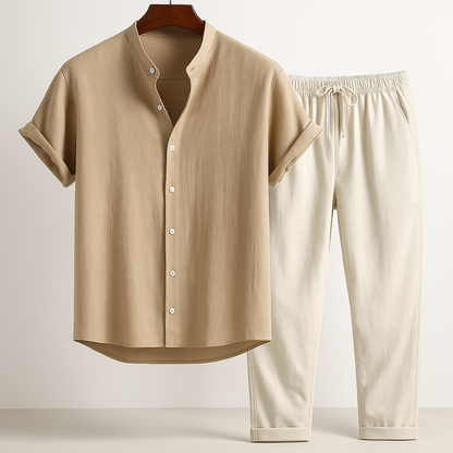 Herren Baumwoll-Leinen Sommer-Set