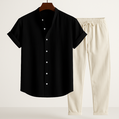 Herren Baumwoll-Leinen Sommer-Set
