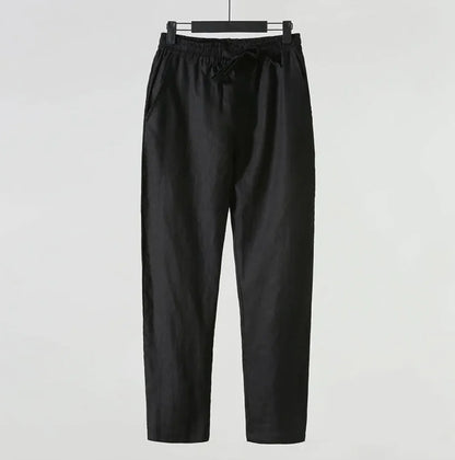 Herren Baumwoll-Leinen Cropped-Hose