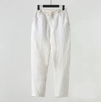 Herren Baumwoll-Leinen Cropped-Hose