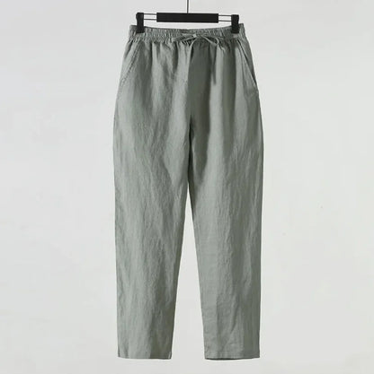 Herren Baumwoll-Leinen Cropped-Hose
