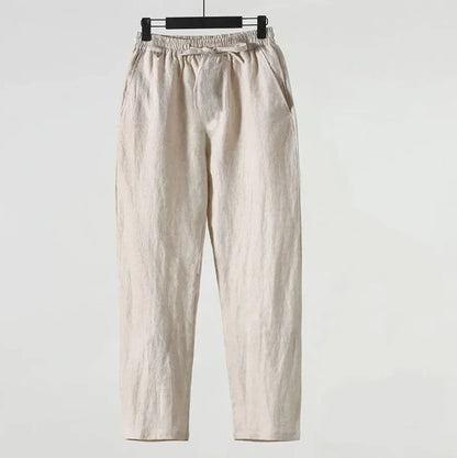 Herren Baumwoll-Leinen Cropped-Hose